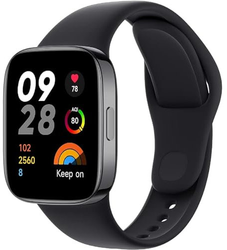 Silikon Ersatzarmband für Redmi Watch 3 Active, Sport Armbänder Armband, Uhrenarmband für Xiaomi Redmi Watch 3 Active (Black)