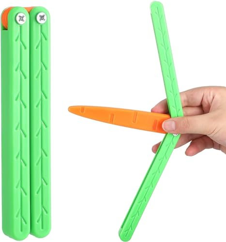 ehomiiii 3D-Druck Zappelmesser Trainer - Nicht scharfes Plastik Karotte Messer - Butterfly Messer für Anfänger und Flipping-Tricks Übung