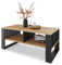 Meble Pitus Couchtisch - Wohnzimmertisch Modern - Couchtisch mit Stauraum 90 x 50 x 50cm - Tisch für Wohnzimmer - Möbel mit Lamellenelementen - Ewige Eiche