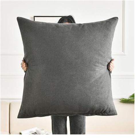 Sofa Kissenbezug 80x80 Kissenbezüge 70x70 Kissenhülle 60x60 Couch Dekokissen Bezug 50x50, Abnehmbare Kissenüberzug Und Atmungsaktiv Kopfkissenbezug Mit Reißverschluss ( Color : Black Gray , Size : 80x