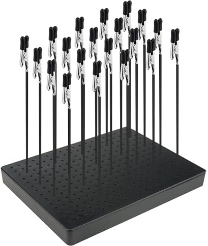 BGTXINGI Lot de 20 pinces à peinture en aérosol (19 x 14 trous) et 20 pinces crocodiles pour aérographe, modélisme, bricolage, mémo et photo