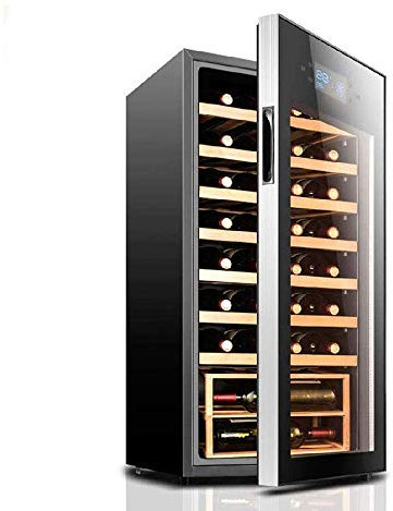 Suuim Enfriador de Vino para el hogar, Enfriador de Vino Tinto/Blanco Independiente con Control táctil/Vidrio Templado Doble/refrigerador de Funcionamiento silencioso