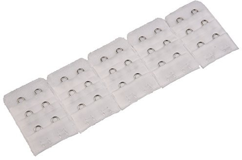 TAMOSH Removable 5 Pcs White Bra Extenders 2x3 Hooks Strap New