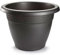 Tradineur - Maceta Redonda Terracota - Fabricado en Plástico - Macetero Apto para Exterior e Interior del hogar - Diámetro: 60 cm - Color Gris Antracita