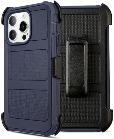 Shockproof for iPhone 13 Pro Belt Clip Case,for iPhone 13 Pro Defender Case with Holster,for iPhone 13 Pro Case with Kickstand,3 Layers of Sturdy,Anti-Drop,Protective Case for iPhone 13 Pro(Blue)