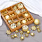 38 STK Weihnachtskugeln Set, Gold Weihnachtstbaum Deko Weihnachtsdeko Kugeln Set mit Hängeschleife, Weihnachtsschmuck Deko für Drinnen & Draußen