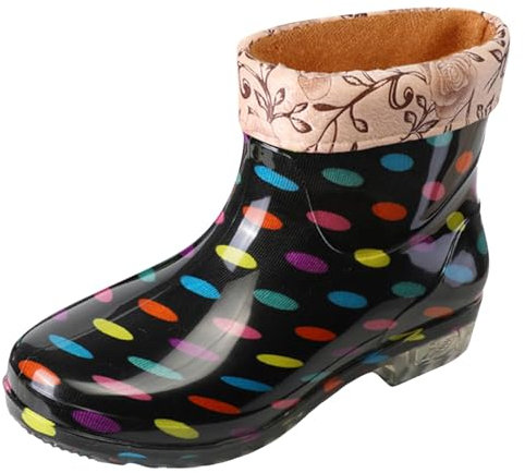 WKAYsIV Boots-Stivali-Grigio Scarpe da Pioggia in Gomma Donna, Corte, Colore Nero, Rosa, Impermeabili, Antiscivolo, Eleganti, estive, per attività, Stivali Bambina 37 11.99