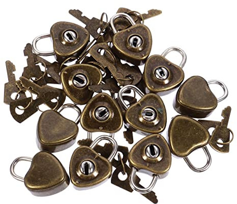 ORFOFE 12pièces Cadenas Forme De Cœur De Verrou Mini Rustproof Pour Meubles Et Bagages Sécurité Pour Objets