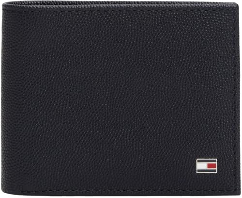 Tommy Hilfiger Herren Geldbeutel Mini Wallet Genarbtes Finish, Blau (Space Blue), Einheitsgröße