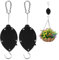 Plant Pulley, Retractable Hanging Basket Pulley System Heavy Duty Plant Hanger Flower Basket Hooks Adjustable Pull Down Plant Pulley for Garden Hanging Baskets and Birds Feeder (2pcs)
