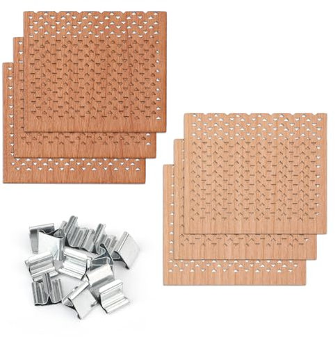 6stk Holzdochte für Kerzen, 6x7cm Hochwertige Holzdochte zur Kerzenherstellung mit 12stk Sockeln Holzdochte mit Hohlem Dreiecksdesign Perfektes Zubehör Kerzenherstellung zum Selbermachen