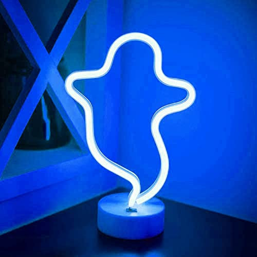 Base de lumière au néon, Cactus Lumières Signes au néon - Cactus Lumière au néon pour la chambre à coucher,Décor de table - Batterie/USB alimenté vert LED Cactus Lumière (fantôme)