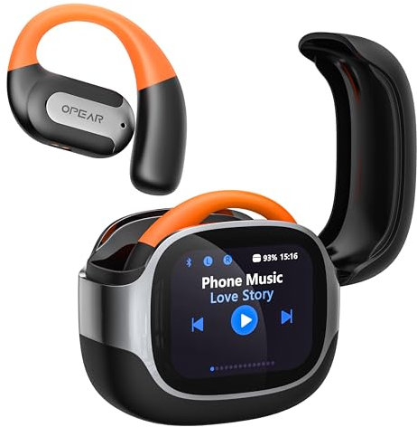 [2025 NEU] Open Ear Kopfhörer, Intelligenter Touchscreen, Bluetooth 5.4, Deep Bass, IPX5 Wasserdicht Kabellose Earbuds, 60 Stunden Spielzeit, Kabellose Bluetooth Kopfhörer für Bewegung