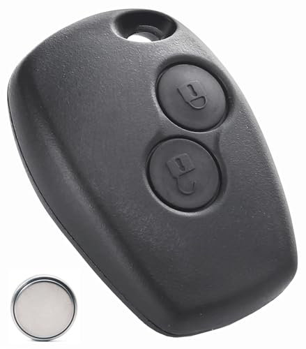 LAKAMODO Coque Clé Plip 2 Boutons pour Renault Clio 3, Kangoo, Master, Modus, Trafic, Twingo, Wind sans Lame avec Pile