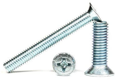 Tornillos avellanados Phillips M6 (6 mm x 60 mm), cabeza plana, acero chapado en zinc, DIN 965 (paquete de 20) G07B