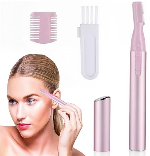 1 Pcs Portable Electric Eyebrow Shaper Eyebrow Shaver Trimmer, EyebrowHair Removal, Upgraded Mini Portable EyebrowTrimmer, Painless Portable Electric Razor for Brows Face Cheek Lips Peach Fuzz