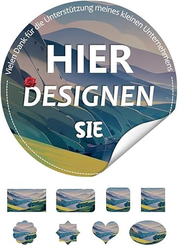 Aufkleber individuell selbst gestalten & personalisieren 500 sticker – Individuelle Sticker für Logos, Verpackungen, Events (Hochzeit/Taufe/Geburtstag) – /Rund/Quadratisch auf Rolle–wasserfeste Folie