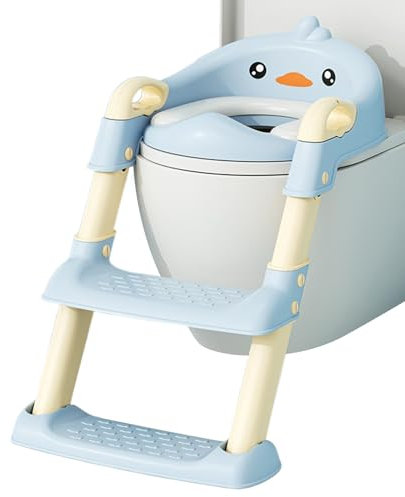 lisutupode Sedile Di Allenamento Vasino Con Sgabello 60x41.5x38cm Riduttore WC Bambini Con Scaletta 2 In 1 Design Anti-slip Regolabile Pieghevole Paraspruzzi Portatile Per Bambini Per Ragazze