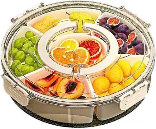 Snack-Box mit Fächern, Snackle-Box, rotierender Snack-Spinner, Kühlschrank-Organizer und Feinkostbehälter, Snackboxen für Kinder und Erwachsene, Gewürztablett, Obstplatte für Party und Picknick
