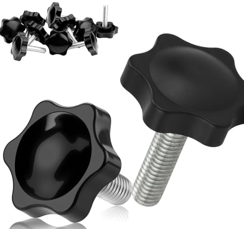 24 Piezas Tornillos de Sujeción Estrella M8 x 30 mm, Tornillo de Apriete, Perilla Manija Apretarse, Tornillo de Pulgar para Maquinaria, Tornillos Moleteados con Mango para Máquina, Rosca Métrica