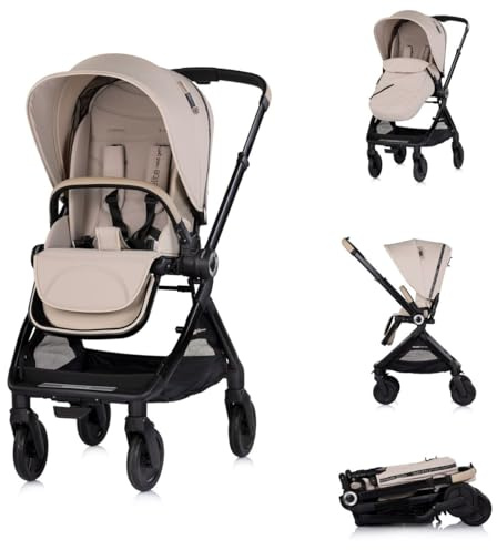 Chipolino Kombikinderwagen Elite 2 in 1 next GEN klappbar Fußsack Moskitonetz beige