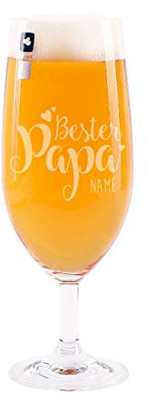 Leonardo Pilsglas mit Gravur - Bester Papa - mit Wunschnamen das perfekte Vatertagsgeschenk