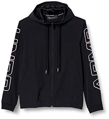 Under Armour Ua Baseline Fz Woven Jacket Veste Homme Noir/Noir/Blanc (001) FR : Taille Unique (Taille Fabricant : MD)