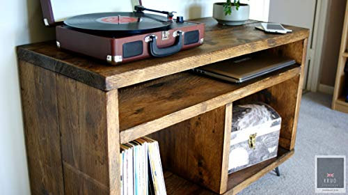 KRUD-36 - Supporto per giradischi in vinile, supporto per ponteggi, supporto per TV rustico, mobile TV, retro