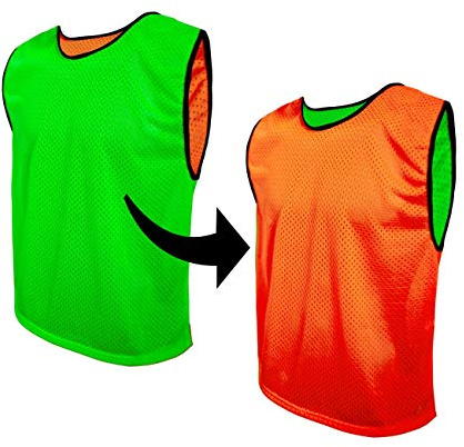 SPORTSBIBS Fußball Leibchen für Kinder und Erwachsene, Wendeleibchen 2-Farbig, Trainingsleibchen, Markierungshemd Doppelseitig für Team-Spiel, Damen Herren Junioren Senioren, viele Farben und Größen