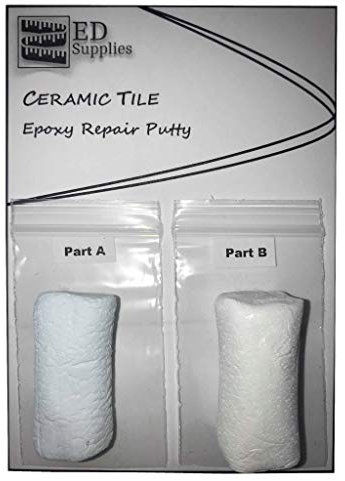 Floor & Wall Ceramic Tile Epoxy Repair Putty - Repairs Chips, Cracks, Defects & Similar Damage. 38g (Light Grey)