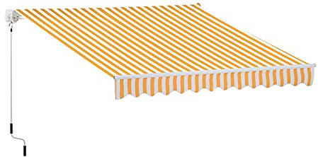 Outsunny Tenda da Sole Avvolgibile a Caduta Manuale per Porte e Finestre, in Alluminio e Poliestere Anti-UV, 295x245cm, Arancione