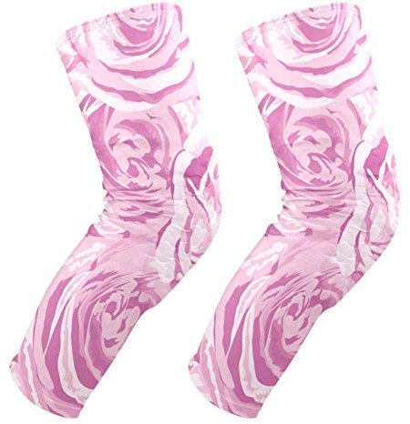 EZIOLY Knieschoner mit rosa Rosen, Basketball, Volleyball, Wabenbein, Knieschoner, gepolstert, für Herren und Damen