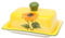 Dekohelden24 Dolomite Butterdose/Butterbehälter-Sonnenblume-in gelb/grün. Größe ca. 17 x 13 x 9,4 cm, 9,4 cm