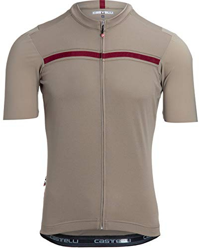 CASTELLI Herren Unlimited Jersey Shirt, Braun (Dark Sand/Pro Red), L