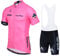 Radtrikot Set Herren Fahrrad Trikot Kurzarm Radhose mit 9D Sitzpolster, Atmungsaktiv Fahrrad Anzug für Radfahren MTB Jogging (Pink 2,M)