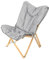 HOMECALL Folding Garden Chair Bamboo Tube Cationic Polyester with Cushion
