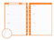 Modubooq - 32 orangene, wöchentliche, wiederverwendbare, gebundene Duratech3-Seiten - A5