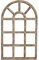 ETC Nostalgie Holz Deko Fenster braun gewischt halbrund 36 x 2 x 58 cm - Wanddekoration für Haus und Garten - Vintage - Shabby Chic