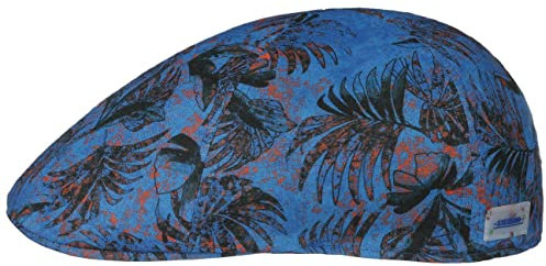 Stetson Texas Vilco Sustainable Flatcap - Mehrfarbige Mütze - Trendiges Leinencap mit Palmenprint - Made in The EU - Unisex - Frühjahr/Sommer blau XL (60-61 cm)