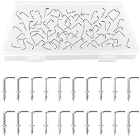 UFURMATE 1,27 cm Schraubhaken, 150 Stück, Karbonstahl-beschichtet, L-förmige Haken, Schulterhaken, Kommoden, Tassenhaken, rechtwinklige Haken, selbstschneidende Schraubhaken (Silber)