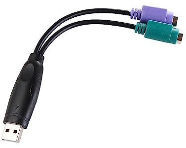 Vctitil 1 cavo di conversione da USB a PS2 adatto per tastiera, mouse, scanner, splitter maschio e femmina, cavi di conversione
