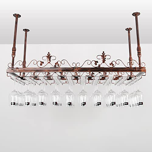 Scaffale per calici in Metallo Industriale, portabicchiere da Vino in Ferro, portabicchieri da Vino Montato a soffitto, Regolabile in Altezza, Porta calici per calici, per cucine da Bar di c
