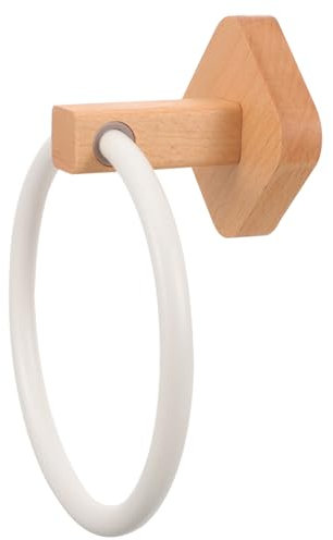 Angoily Soporte De Toalla De Madera Sin Perforar Organizador De Toallas para BañO Estante De De Mano Circular DiseñO Moderno En Blanco Y Negro Ideal para DecoracióN De BañOs