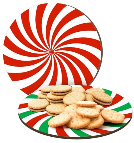 2 Stück Süßigkeiten Kekse Tablett Holz Süßigkeiten Plätzchen Teller Weihnachtsmann Cookie Grinch Teller Milch und Rookies für Weihnachtsmann Weihnachten Thema Süßigkeiten Leckereien Board für Kinder