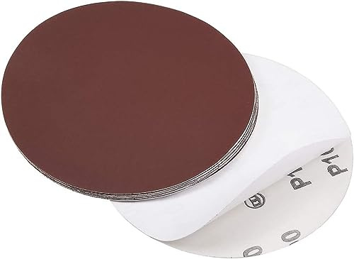 TOP-VIGOR 10Pcs 150mm PSA Sanding Discs, 1000 Grit 6 Inch No-Hole Hook and Loop Sanding Discs, Aluminum Oxide Sandpaper Self Stick Sanding Discs Pad for Sanding Wood, Paint, Plastic and Metal