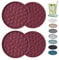 Wingcases - Yoghurt Pot Lids ONLY Fit 9.5cm Diameter Pots(4 Sets, Red) Reusable Silicone Large Tops, Reversible to Coaster, for 9.5cm Yogurt, Cream Pots