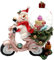 Dekohelden24 Schneekugel Schneemann auf Roller - Motorrad, L/B/H/Ø Kugel 11 x 6 x 11 cm Ø 4,5 cm