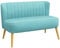HOMCOM 2-Sitzer Stoffsofa Polstersofa Doppelsofa Sitzmöbel Loungesofa Holz Samtartiges Polyster Schaumstoff Grün 117 x 56,5 x 77 cm