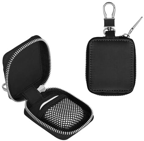kwmobile Headphone Case Compatible With Apple Airpods 1/2 / 3 / Pro 1 / Pro 2 - Synthetic Leather 5 x 5 cm - Black