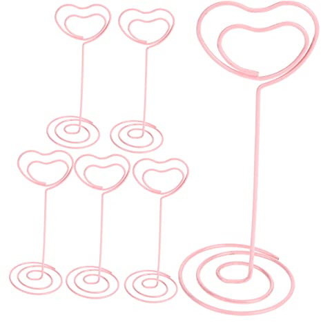 NUOBESTY Hochzeitskartenhalter Für Den Empfang 6er-pack Kartenklammern Für Den Schreibtisch Herzform Fotohalter